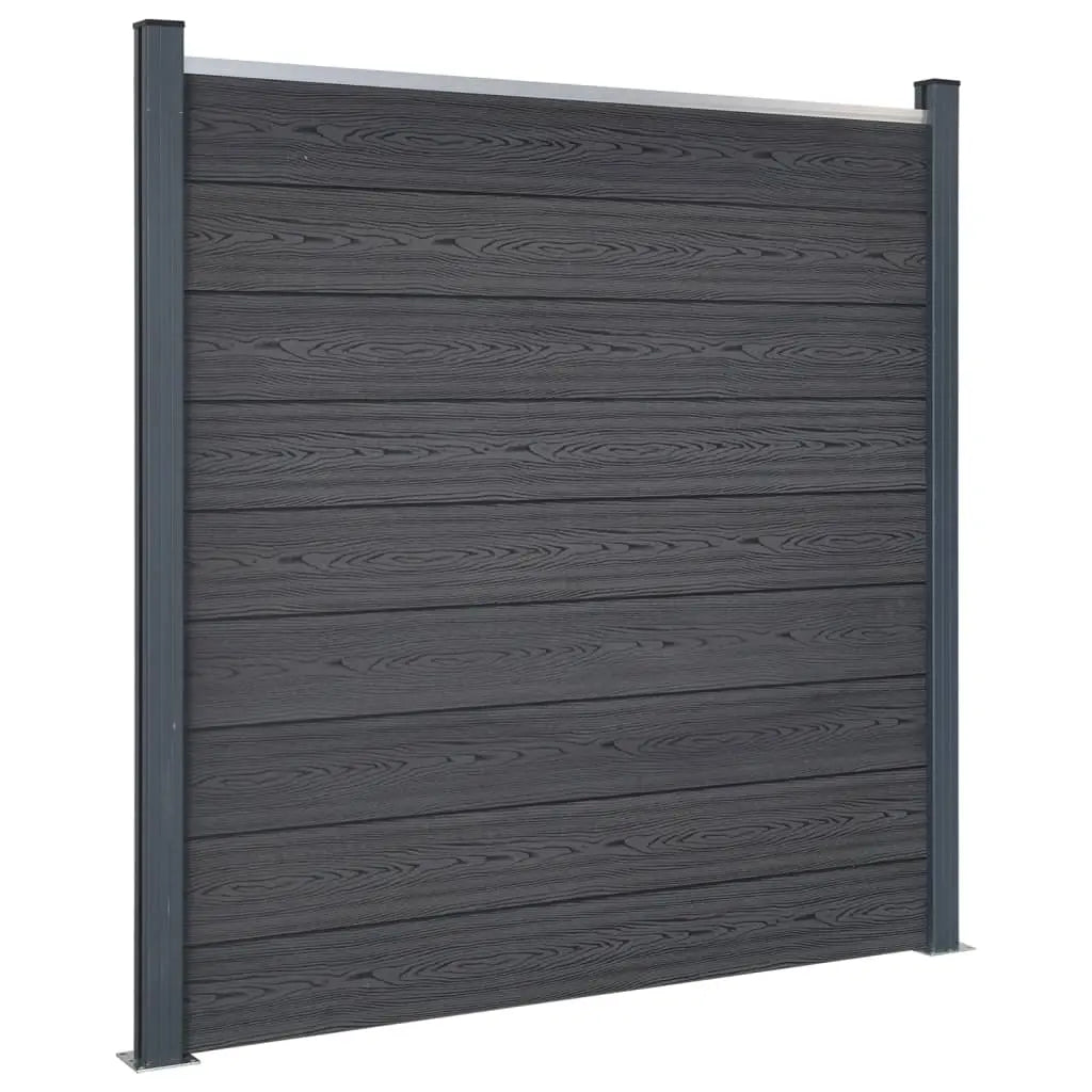 Juego De Paneles De Valla Wpc Gris 872x186 Cm / Vetonek_2