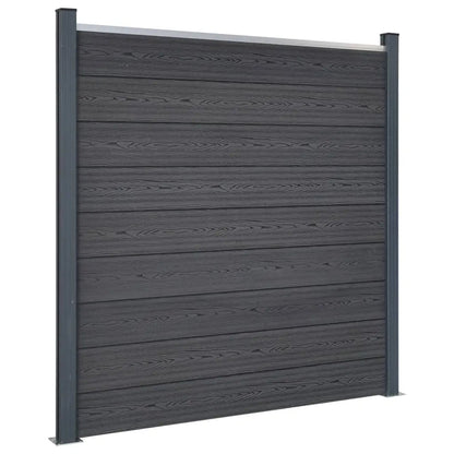Juego De Paneles De Valla Wpc Gris 872x186 Cm / Vetonek_2