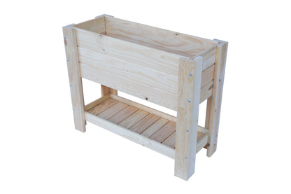 Mesa De Cultivo el Sotillo De Madera Natural 99 X 39 X 80 Cm 80l + Bolsa Geotextil, Huerto Urbano Para Interior..