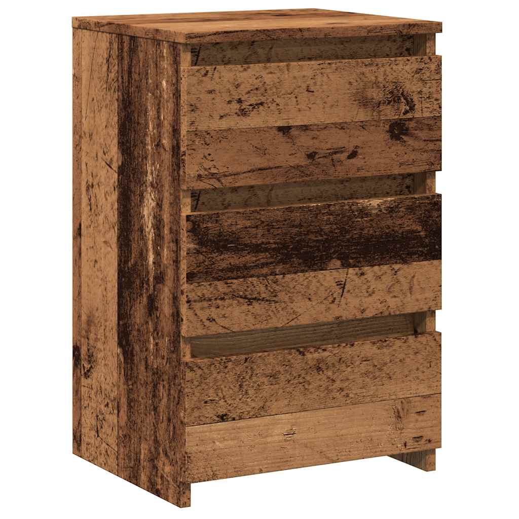 Mesita De Noche Madera De Ingeniería Envejecida 40x35x62,5 Cm_0