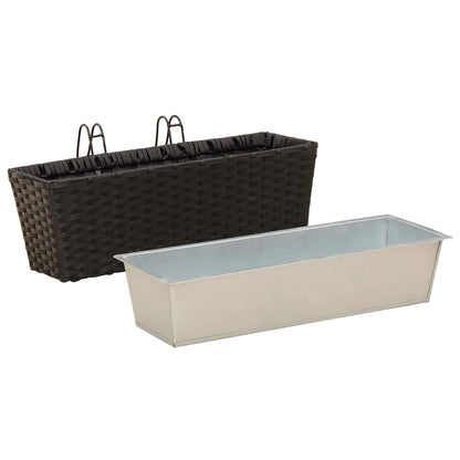 Barandilla 2 Pcs Negro 50 X 17 X 17 Cm Metal_3