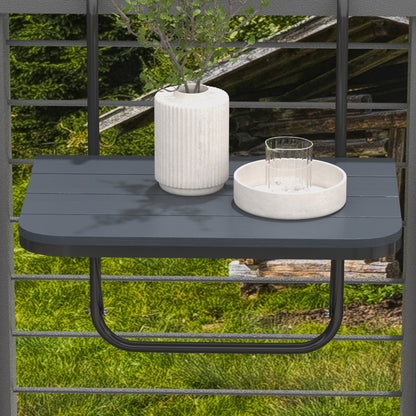Outsunny Mesa Colgante De Balcón Plegable De Aluminio 60x40x55-64 Cm Negro_3