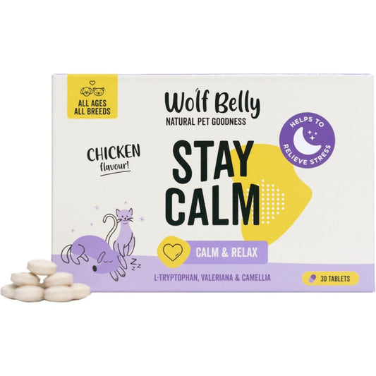 Wolf Belly Stay Calm Calmante Perros y Gatos sabor pollo 30 comp
