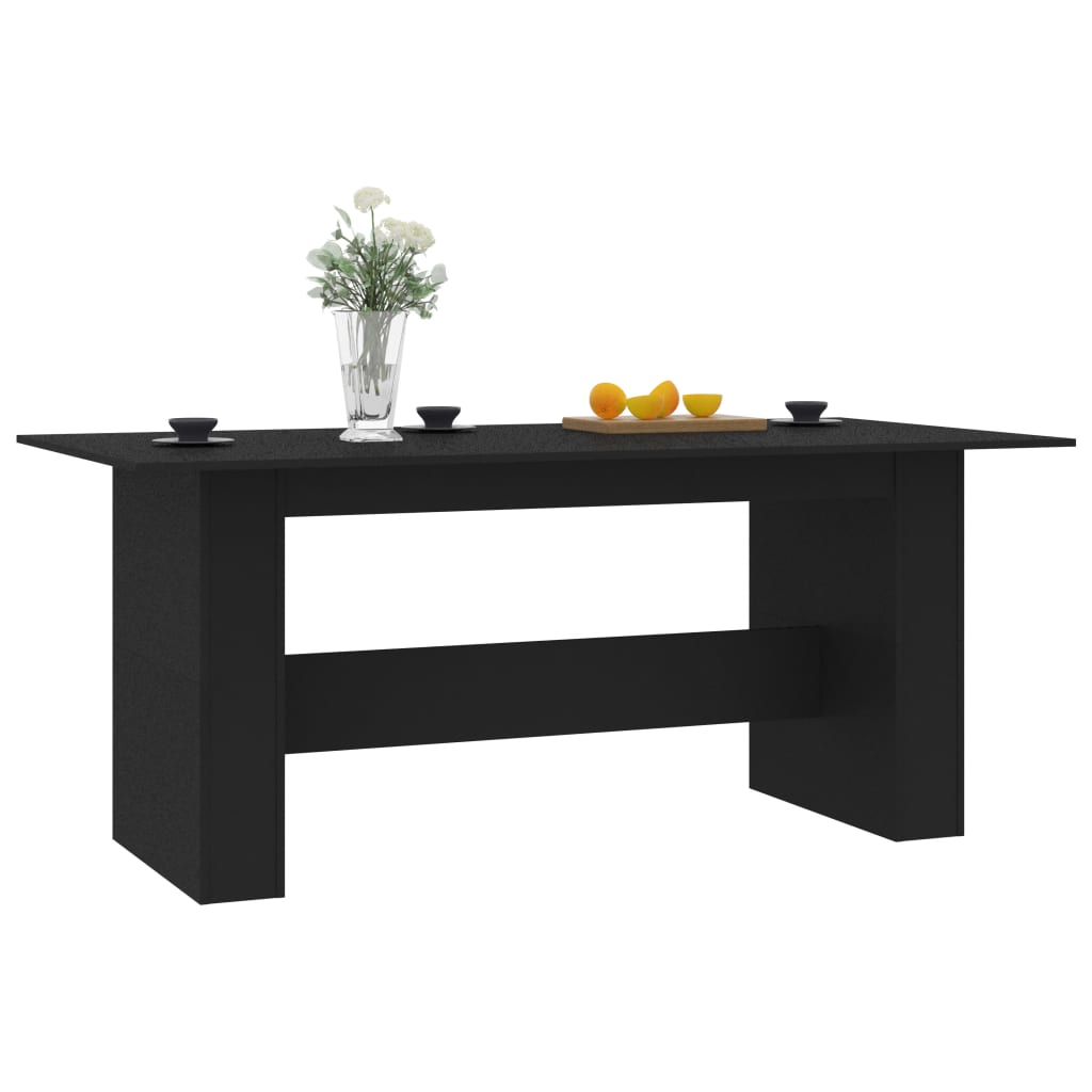 Mesa De Comedor De Madera De Ingeniería Negro 180x90x76 Cm_1