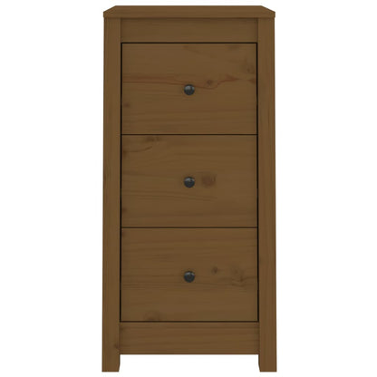Aparador De Madera Maciza De Pino Marrón Miel 40x35x80 Cm / Vetonek_4