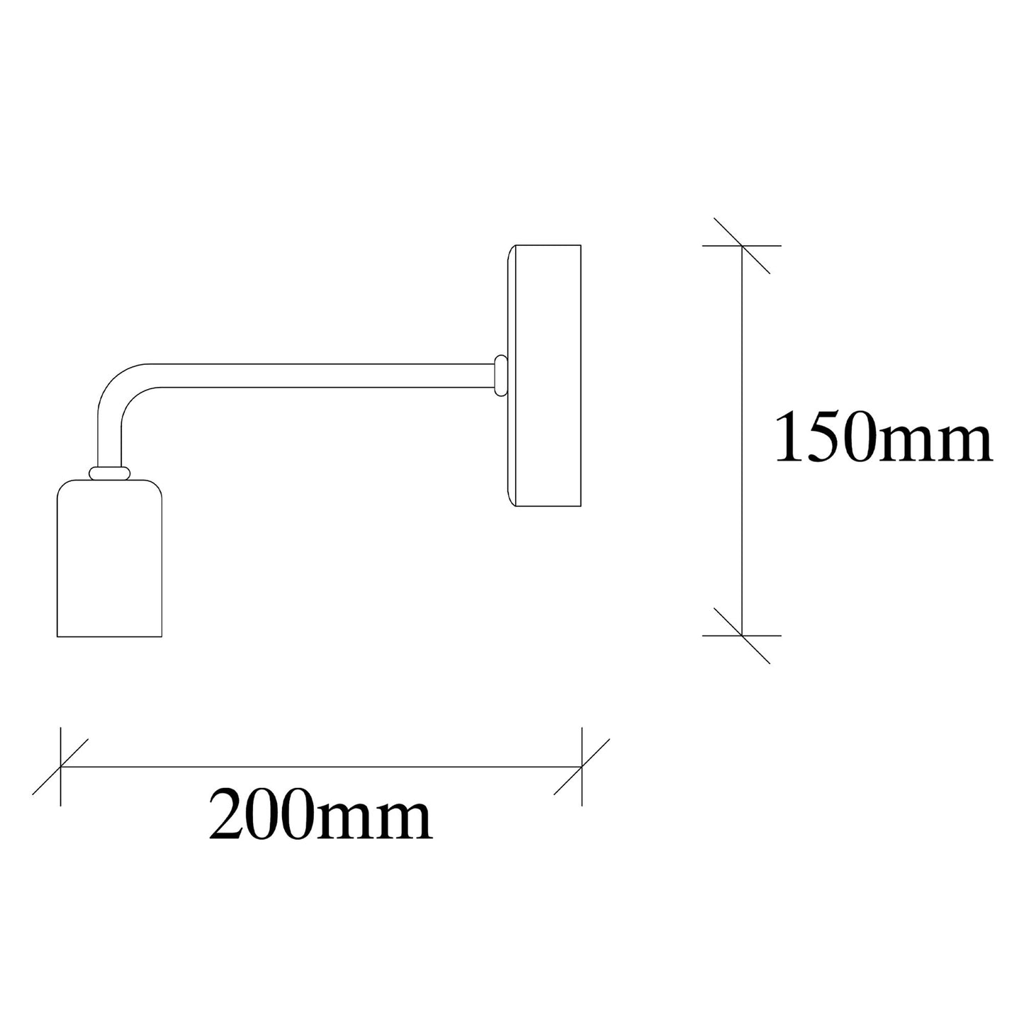 Aplique De Pared, Metal , Negro nickel, 8x20x15, Casquillo E 27 Max 40 W_1