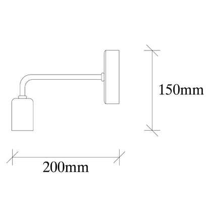 Aplique De Pared, Metal , Negro nickel, 8x20x15, Casquillo E 27 Max 40 W_1