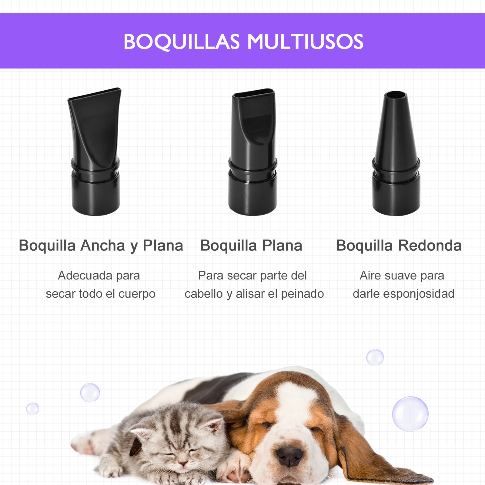 Pawhut Secador De Pelo Perros 2800w Temperatura Velocidad Del Viento Ajustable_4