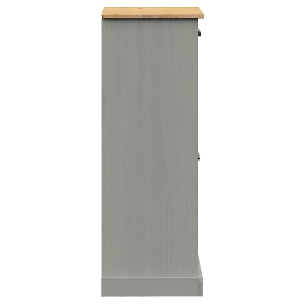 Zapatero Vigo Madera Maciza De Pino Gris 60x35x96 Cm / Vetonek_0