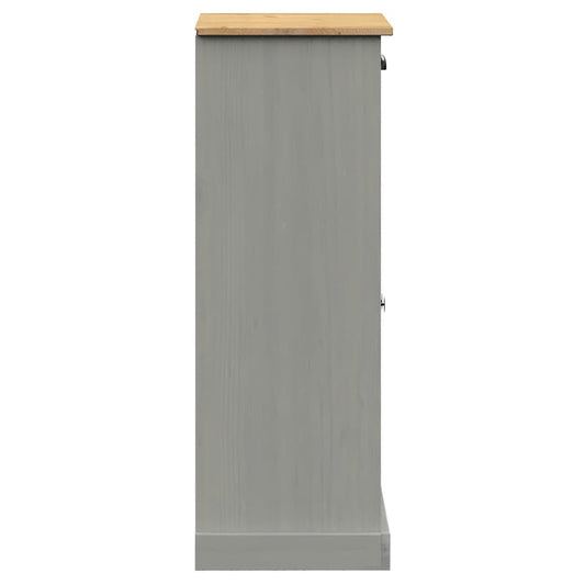 Zapatero Vigo Madera Maciza De Pino Gris 60x35x96 Cm / Vetonek_0