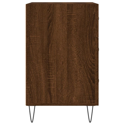 Mesita De Noche Madera De Ingeniería Marrón Roble 40x40x66 Cm_4