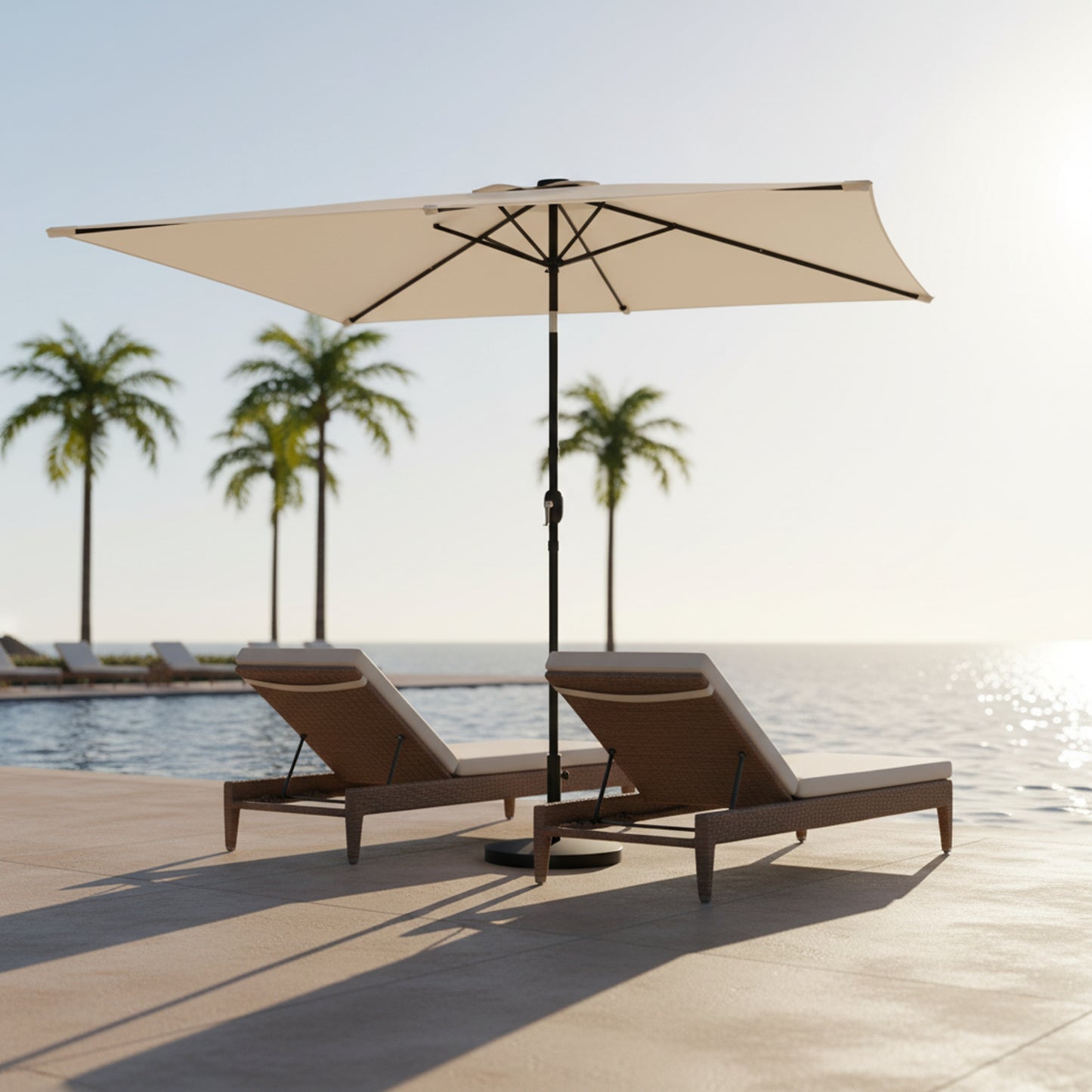 Outsunny Sombrilla Terraza Exterior Con 24 Luces Led Solares 2,9x2,5 M Crema_4