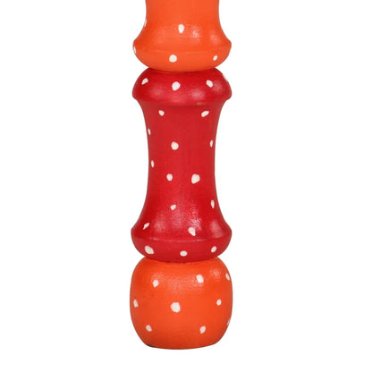 Mesa De Centro Madera Maciza De Mango Naranja Pintada A Mano_4