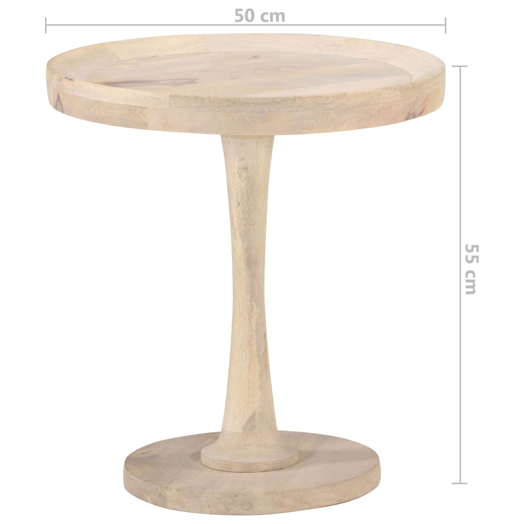 Mesa Auxiliar De Madera Maciza De Mango Ø50x55 Cm_2