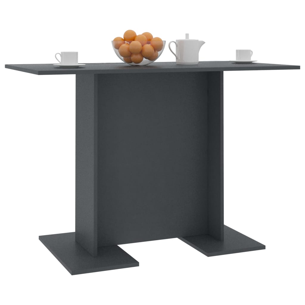 Mesa De Comedor De Madera Contrachapada Gris 110x60x75 Cm_3