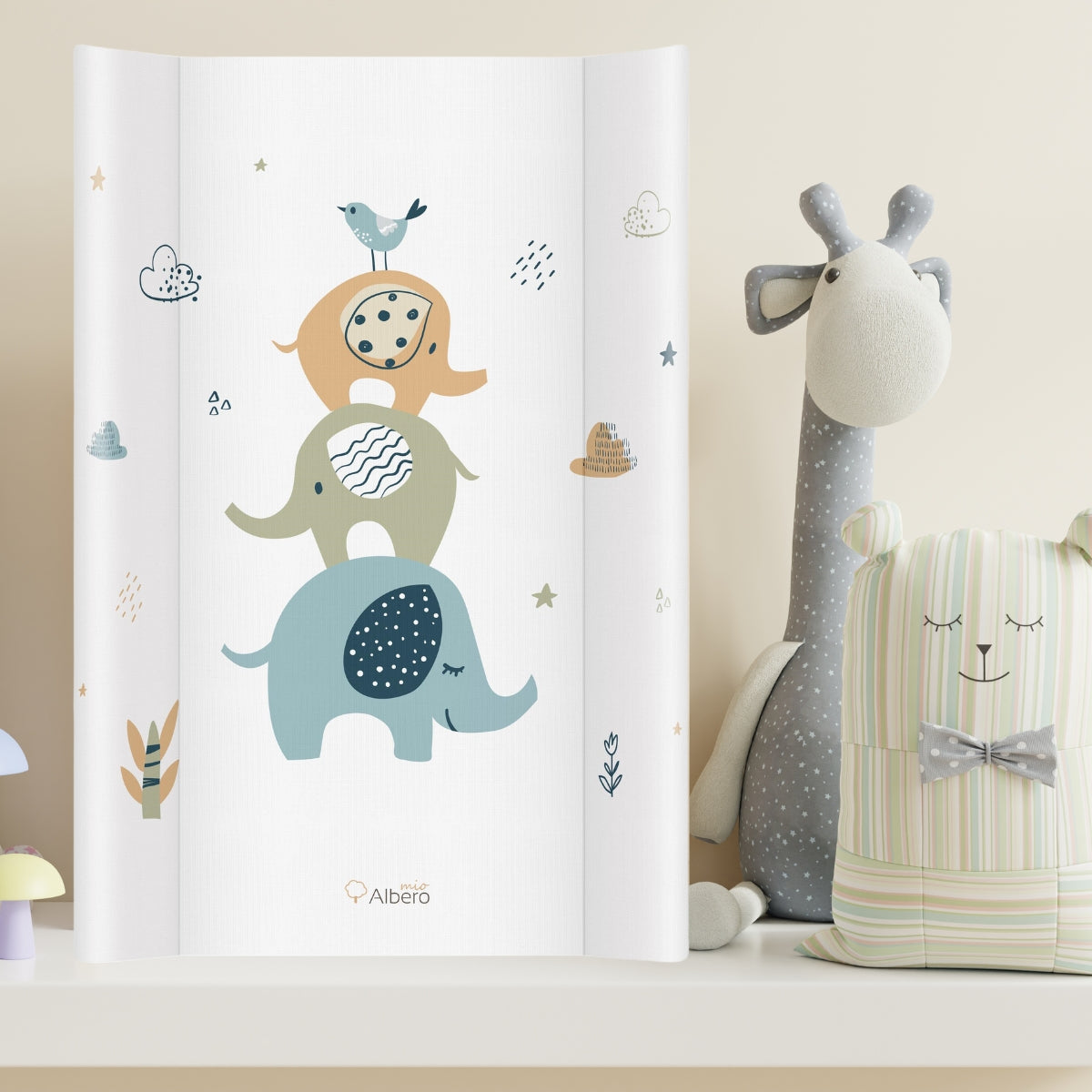 Cambiador Base Rígida Para Cuna 70x47 Elefantes