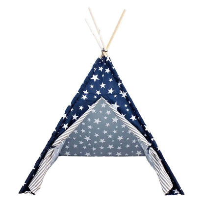 Well Home - Tipi De Poliéster Diseño De Estrellas Color Azul 103x103x160cm_0
