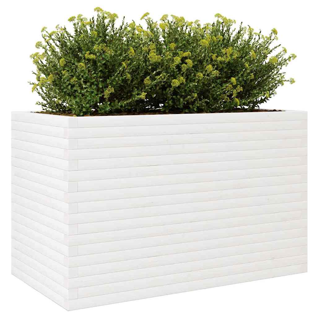 Jardinera Madera Maciza De Pino Blanco 110x60x68,5 Cm_3