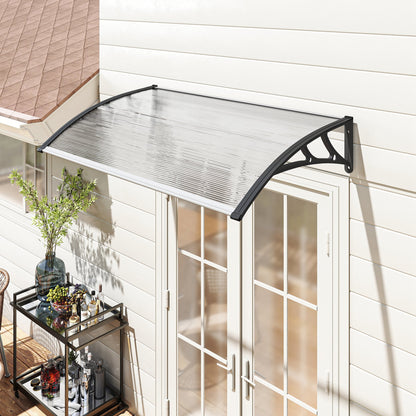 Outsunny Marquesina Para Puertas Y Ventanas 110x60 Cm Con Regleta De Aluminio_1
