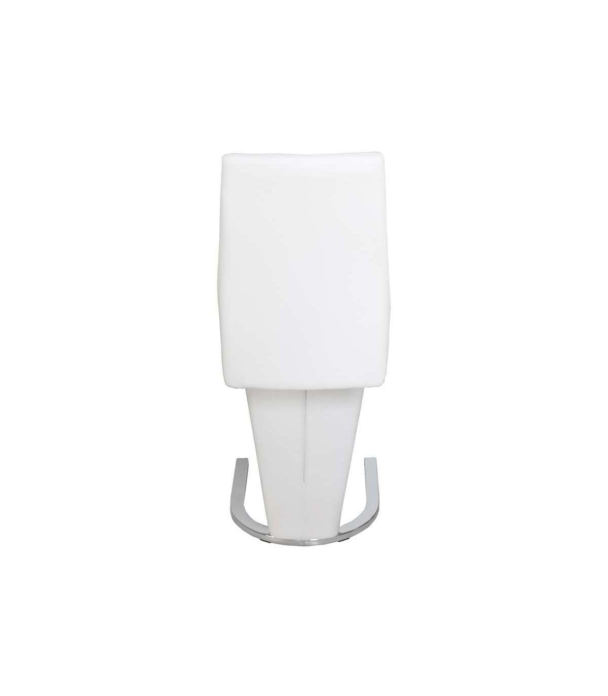 Pack De 2 Sillas Unique Tapizadas En Tejido Pu Blanco, 100cm(alto) 43cm(ancho) 62cm(largo)_3
