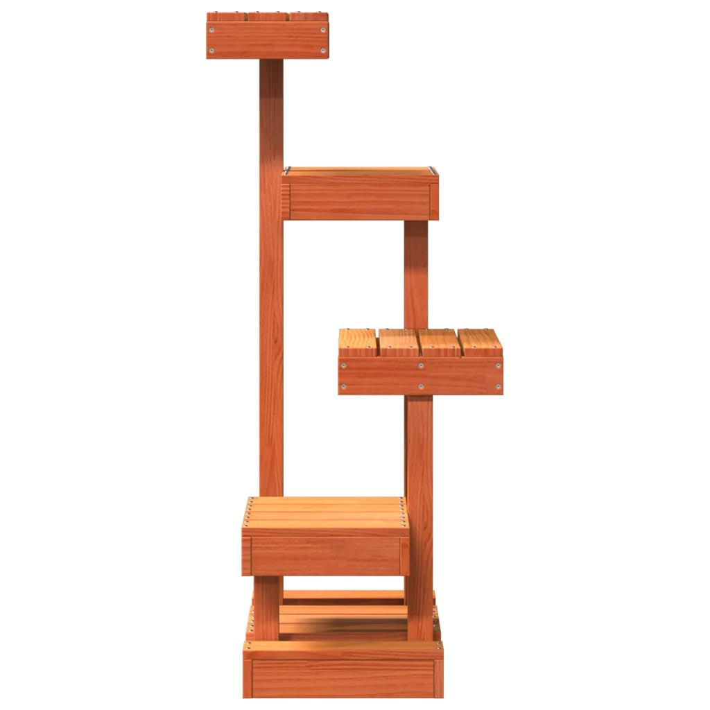 Vidaxl Árbol Para Gatos Madera Maciza Pino Marrón Cera 45,5x49x103 Cm_3