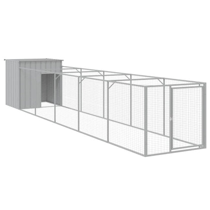 Caseta Perros Corral Acero Galvanizado Gris Claro 110x609x110cm_0