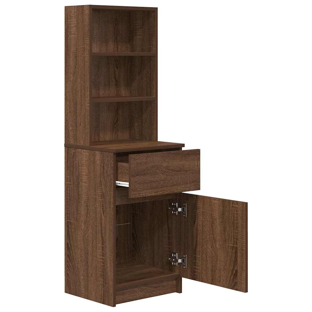 Mesilla De Noche Roble Marrón 39x35x125 Cm Madera De Ingeniería_3