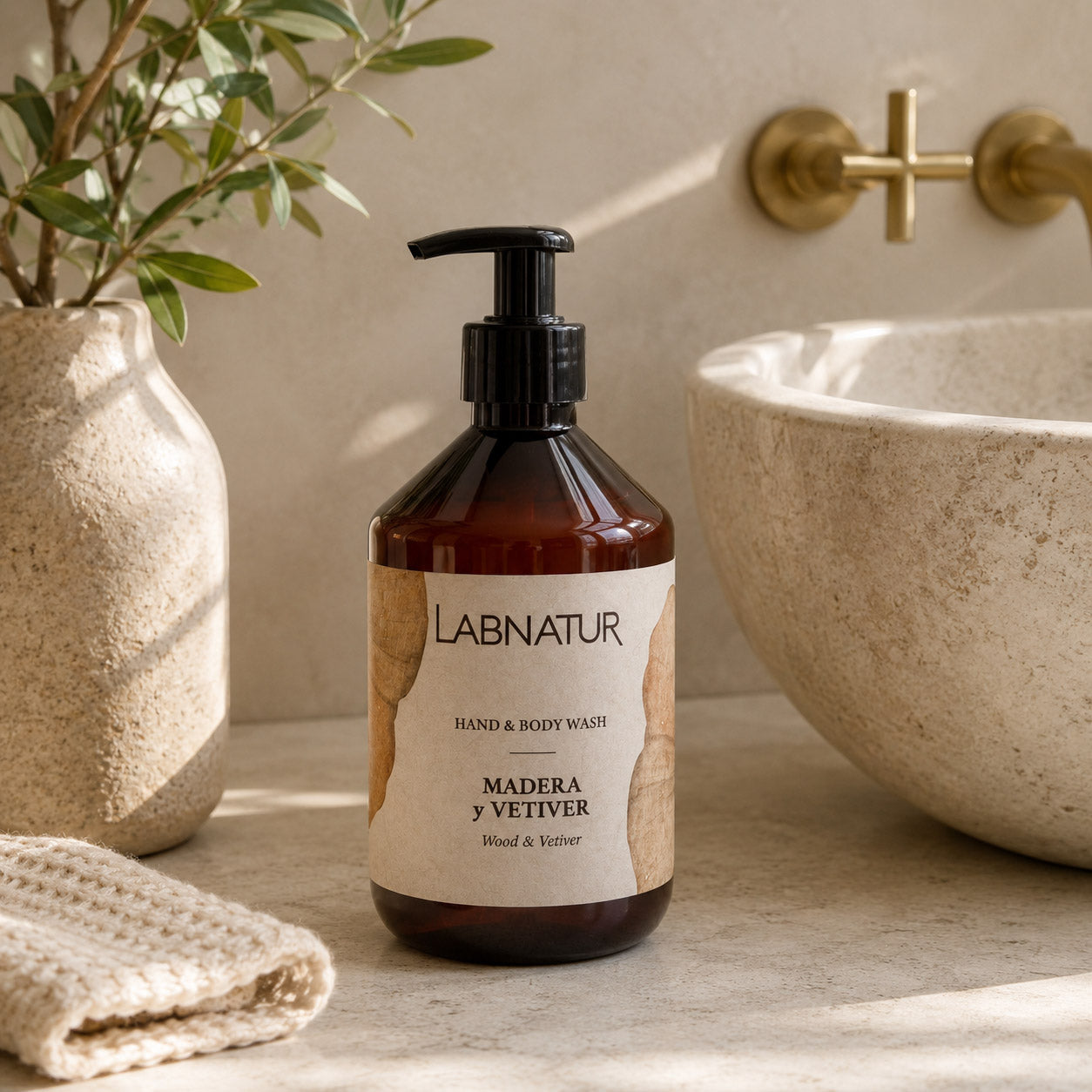Jabón Manos y Cuerpo Bergamota y Madera Labnatur 500 ml | Aroma Amaderado y Cítrico | Limpieza Suave | Vegano_1
