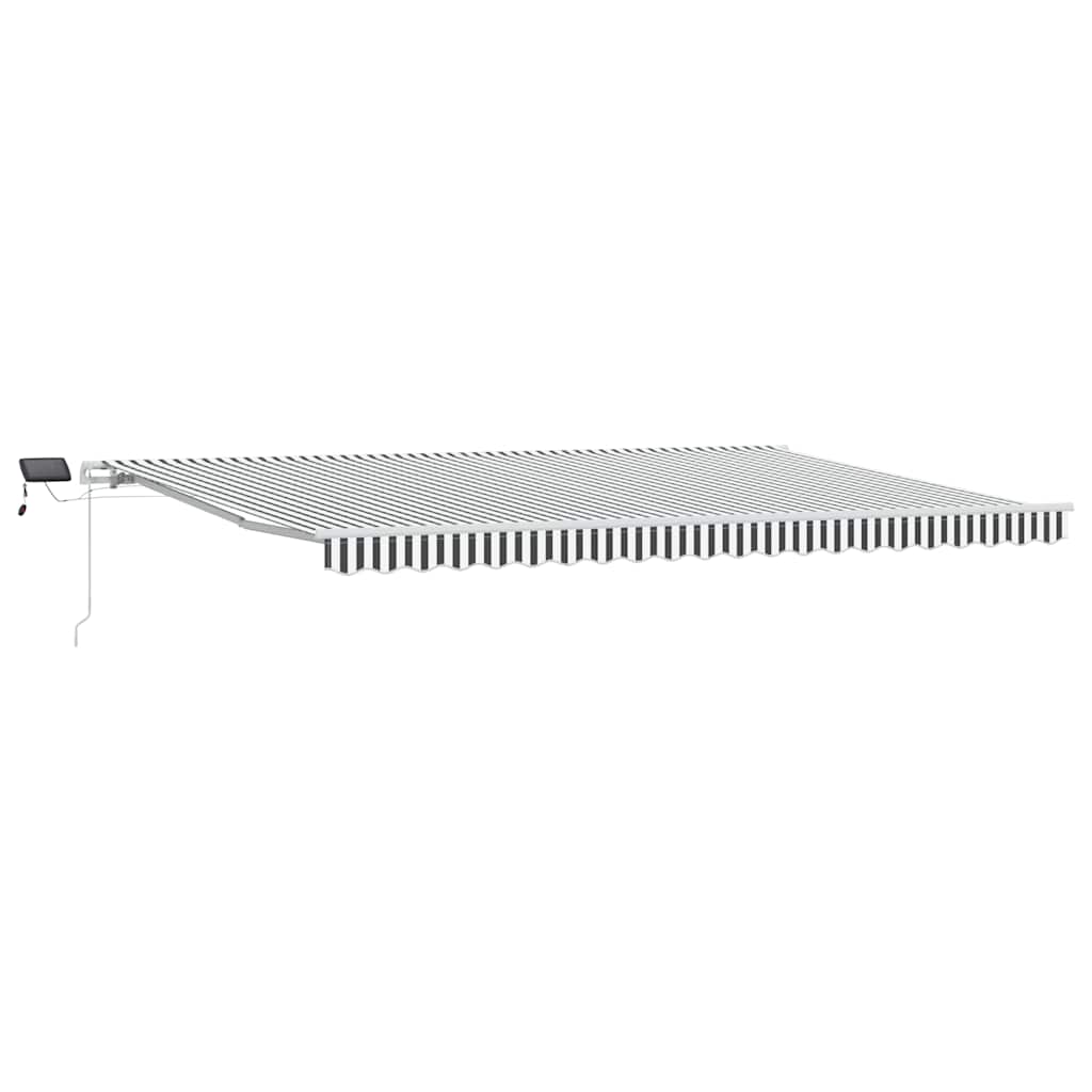 Toldo Retráctil Manual Luz Led Antracita Y Blanco 500x300 Cm_0