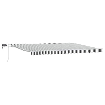 Toldo Retráctil Manual Luz Led Antracita Y Blanco 500x300 Cm_0