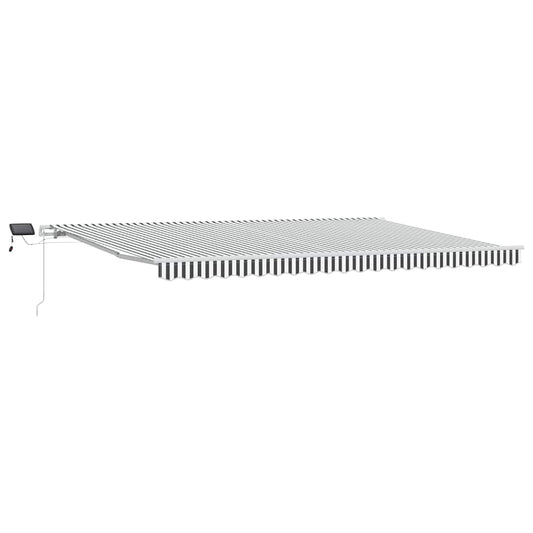 Toldo Retráctil Manual Luz Led Antracita Y Blanco 500x300 Cm_0