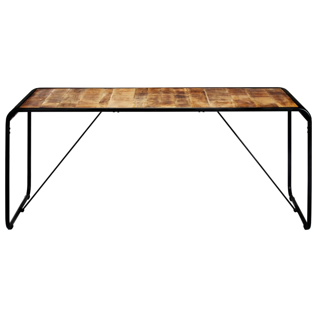 Mesa De Comedor De Madera Maciza De Mango Rugosa 180x90x76 Cm_0