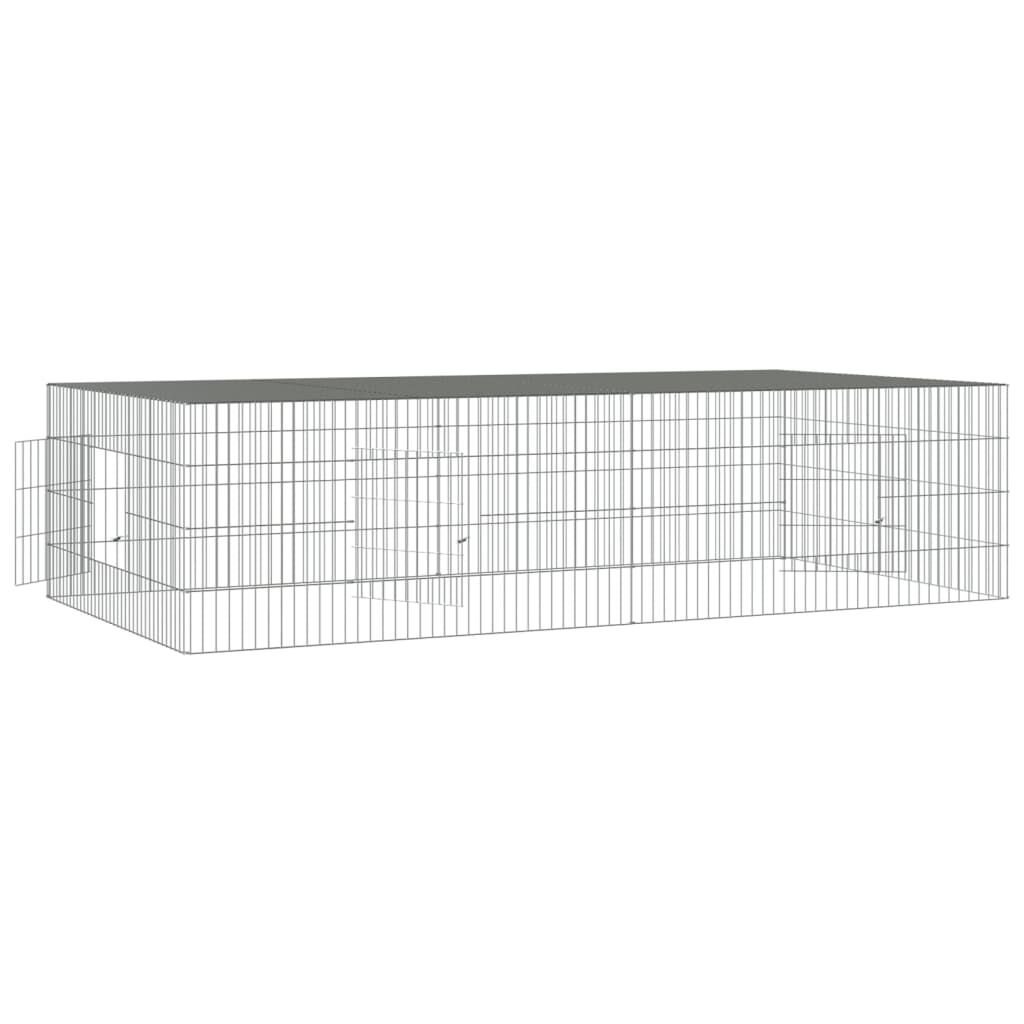 Vidaxl Jaula Para Conejos 2 Paneles Hierro Galvanizado 220x110x55 Cm_3
