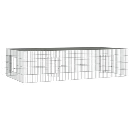 Vidaxl Jaula Para Conejos 2 Paneles Hierro Galvanizado 220x110x55 Cm_3