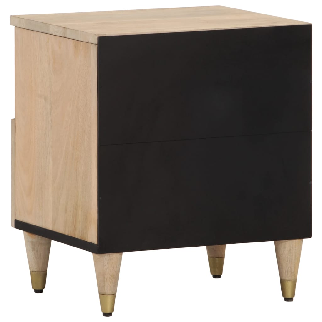 Mesita De Noche De Madera Maciza De Mango 40x33x46 Cm_3