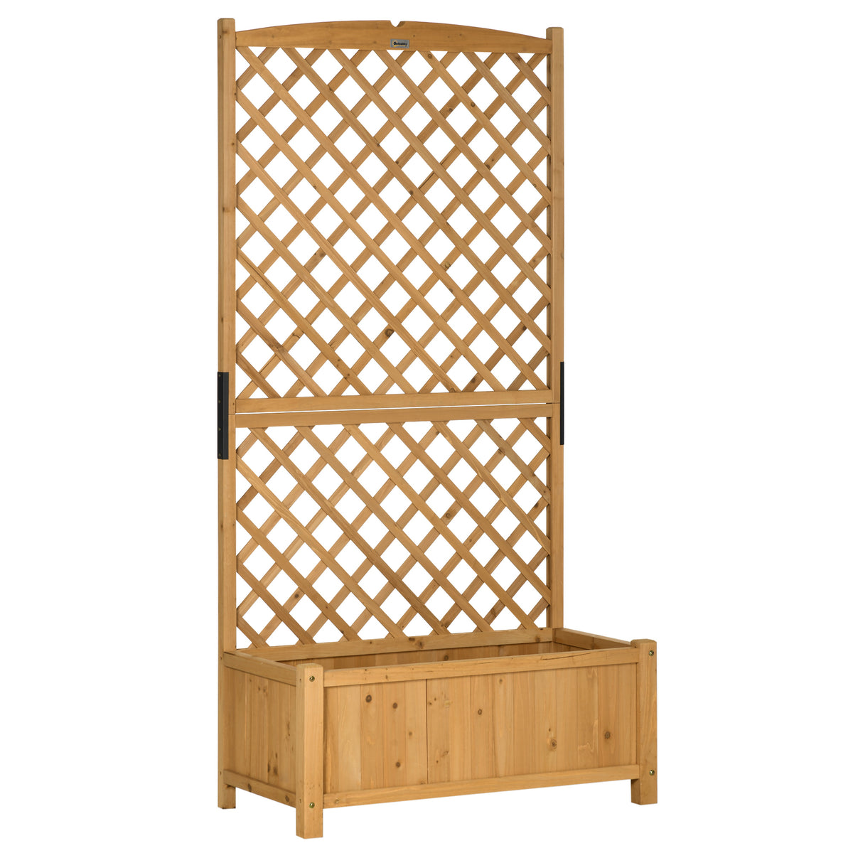 Arriate De Jardín Con Enrejado Para Patio Outsunny 90x45x180cm Natural_0