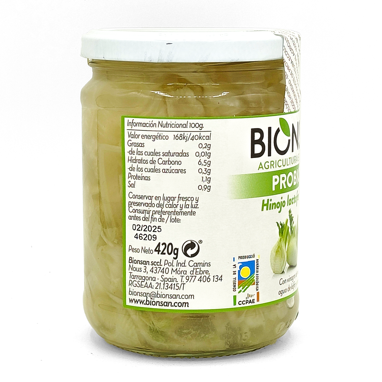 Hinojo Fermentado Con Coriandros Ecológico De Proximidad 420gr_1