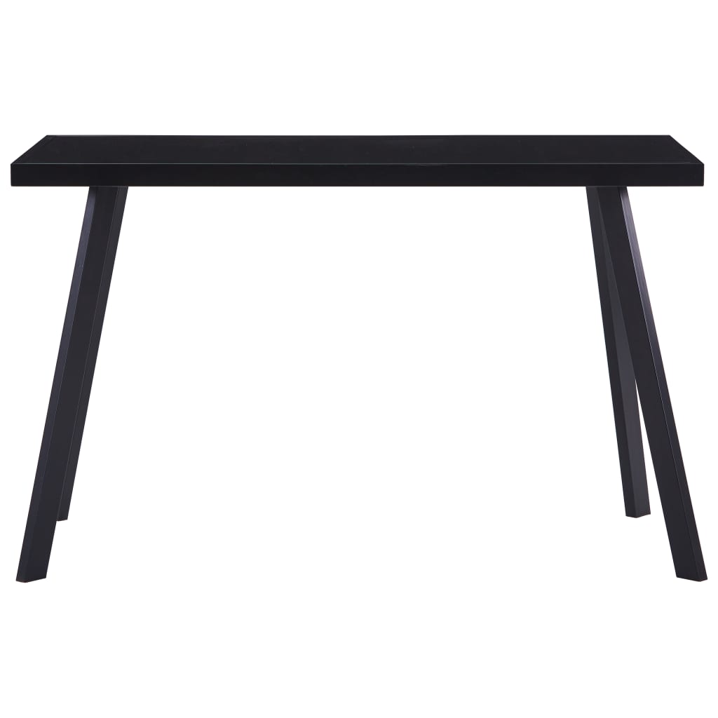 Mesa De Comedor De Vidrio Templado Negro 120x60x75 Cm_0