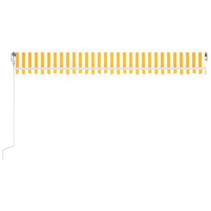 Toldo Retráctil Automático Amarillo Y Blanco 500x300 Cm_2