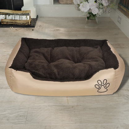 Vidaxl Cama Para Perros Beige Y Marrón Xxl_1