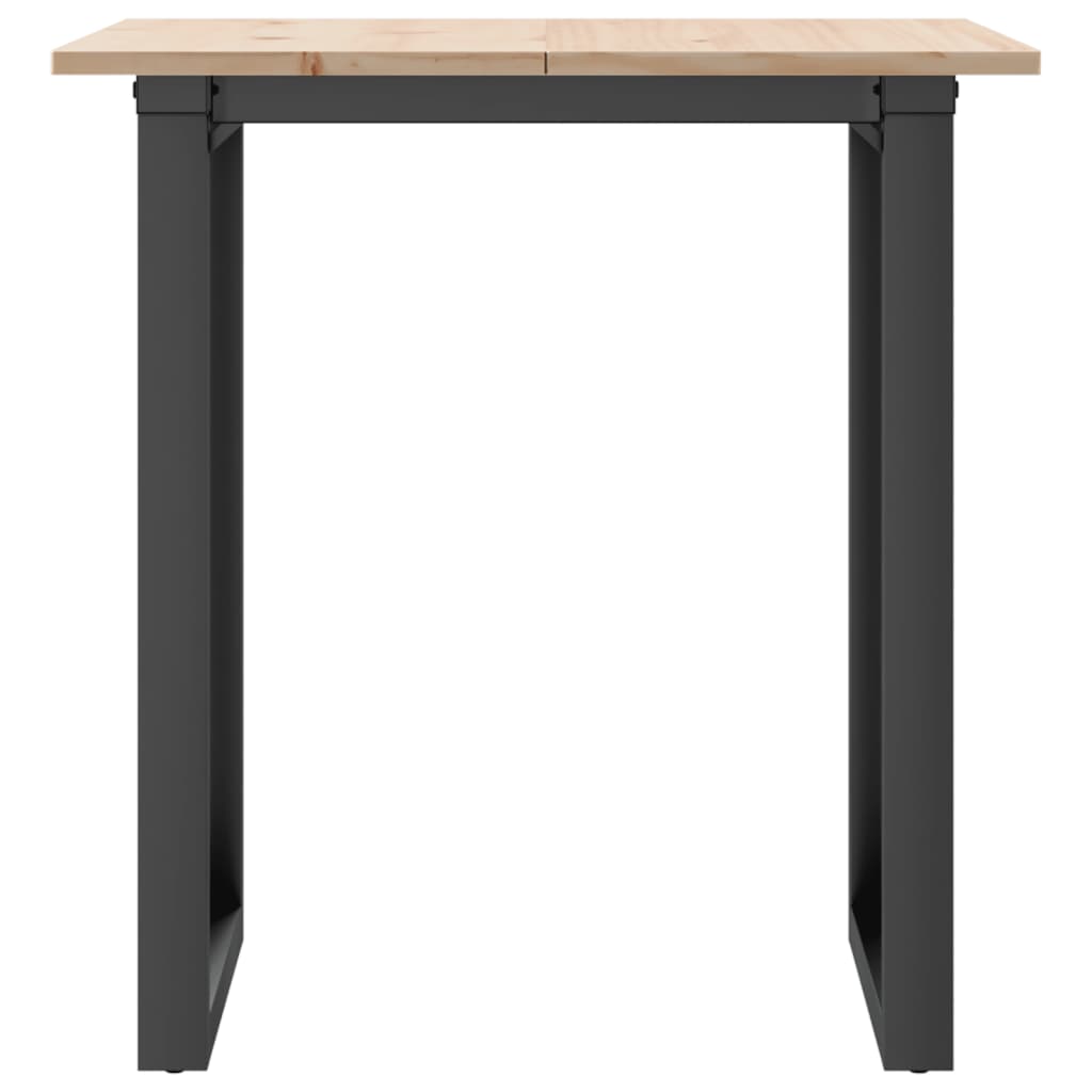 Mesa De Comedor Marco O Madera Maciza Pino Y Acero 60x60x75 Cm_2