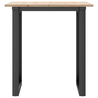 Mesa De Comedor Marco O Madera Maciza Pino Y Acero 60x60x75 Cm_2