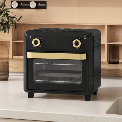 Forno Com Air Fryer Homcom Aço Inoxidável, Vidro Temperado Preto 32x27.2x29.8 Cm_1