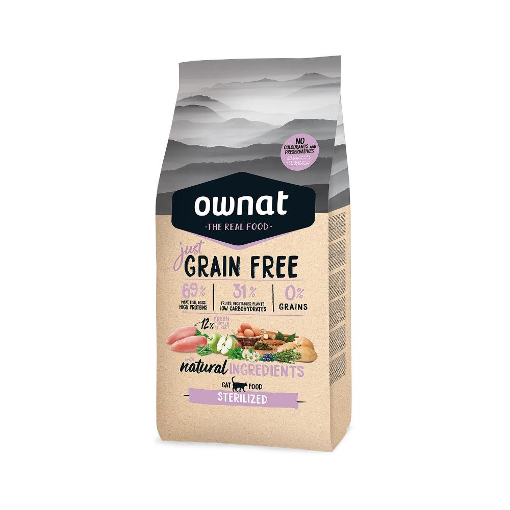Pienso Just Grain Free para Gatos esterilizados Ownat 8 kg