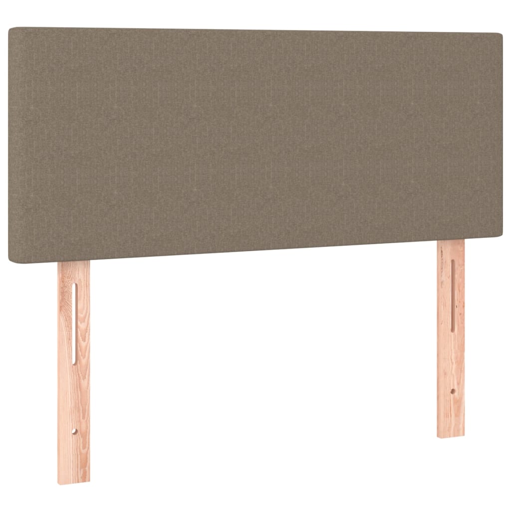 Cama Box Spring Con Colchón Led Tela Gris Taupe 100x200 Cm / Vetonek_5