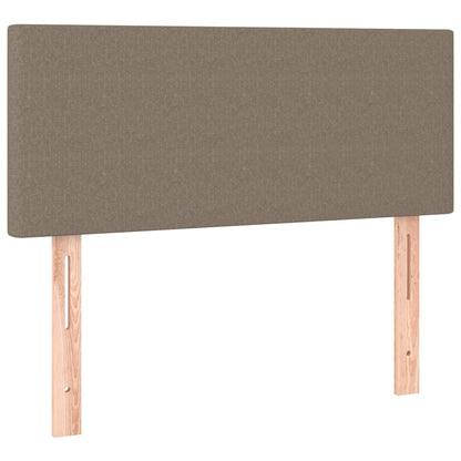 Cama Box Spring Con Colchón Y Led Tela Gris Taupe 120x200 Cm / Vetonek_1