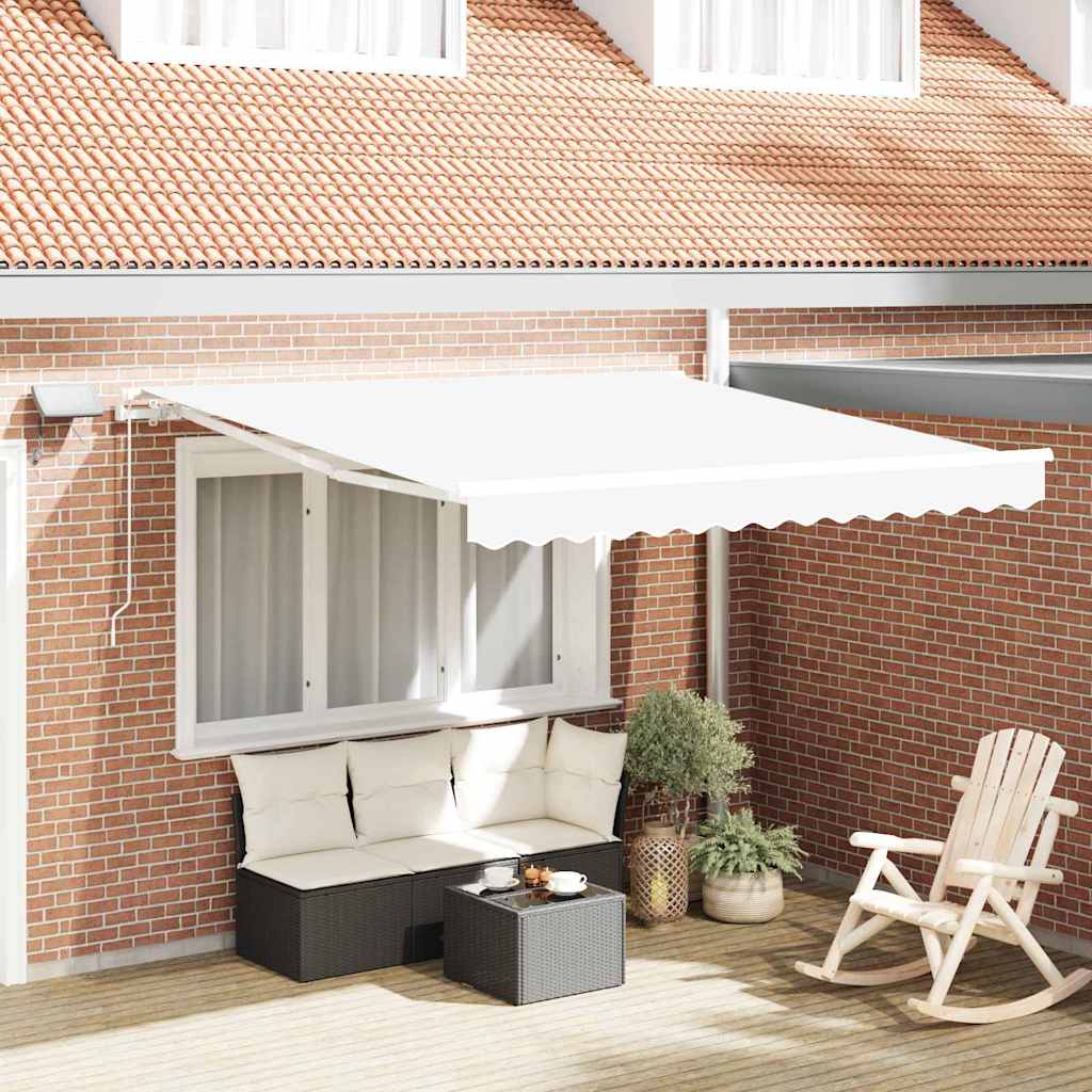 Toldo Retráctil Blanco 300 X 250 Cm Tela Y Aluminio_1
