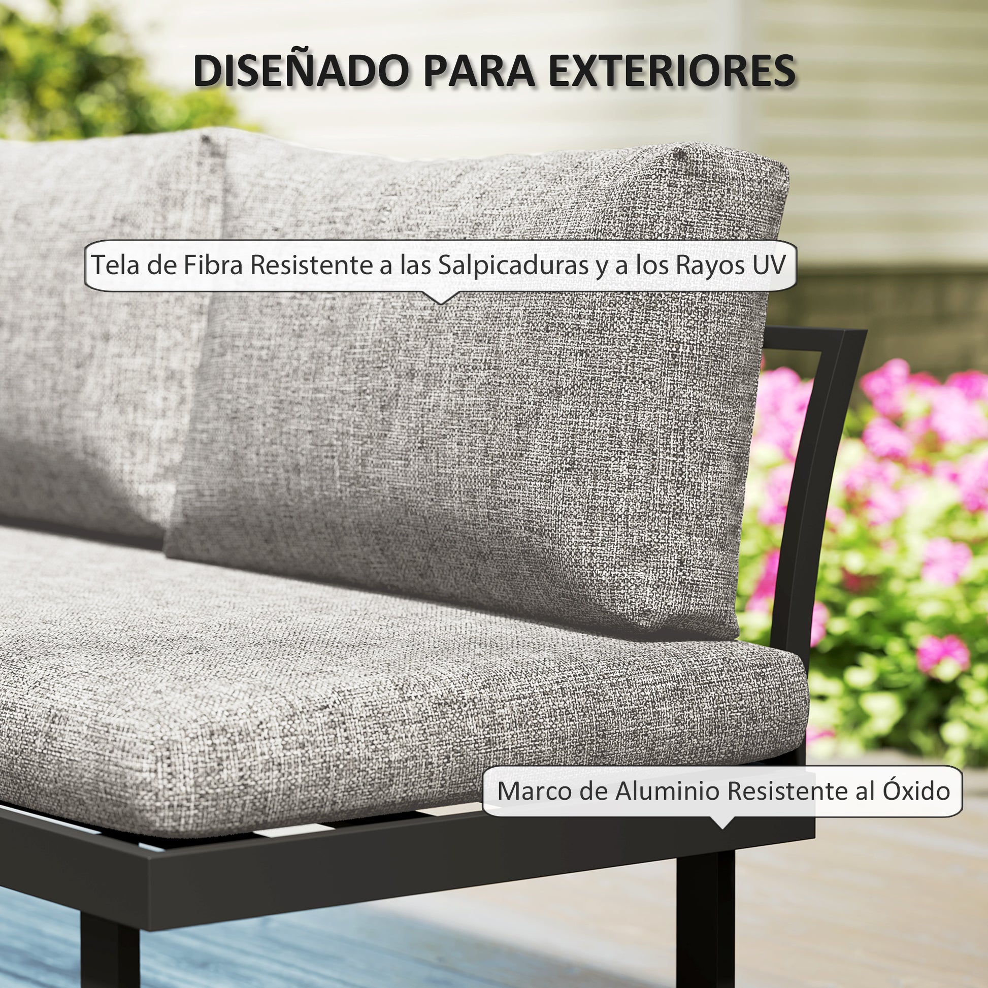 Outsunny Conjunto De Jardín Exterior Con 2 Sofá De 2 Plazas Y Mesa De Centro_5