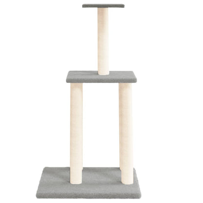 Rascador Para Gatos Con Postes De Sisal Gris Claro 85,5 Cm_2