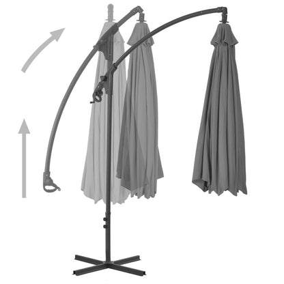 Vidaxl Sombrilla De Jardín Voladiza Palo De Acero Antracita 250x250 Cm_3
